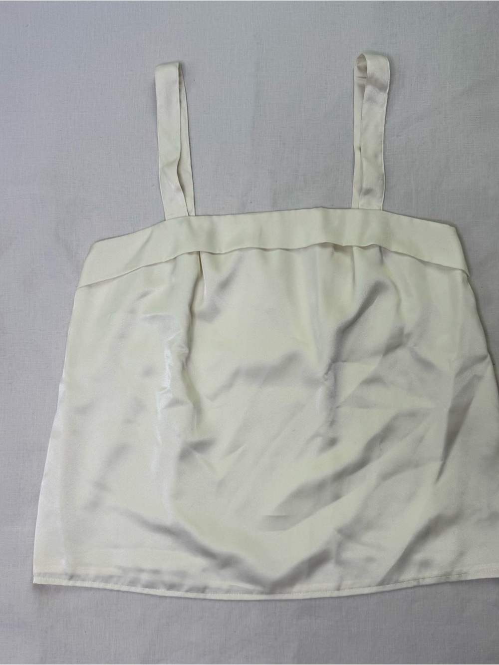 Nolan Miller Vintage Cream Satin Square Neckline Camisole Top - size 8